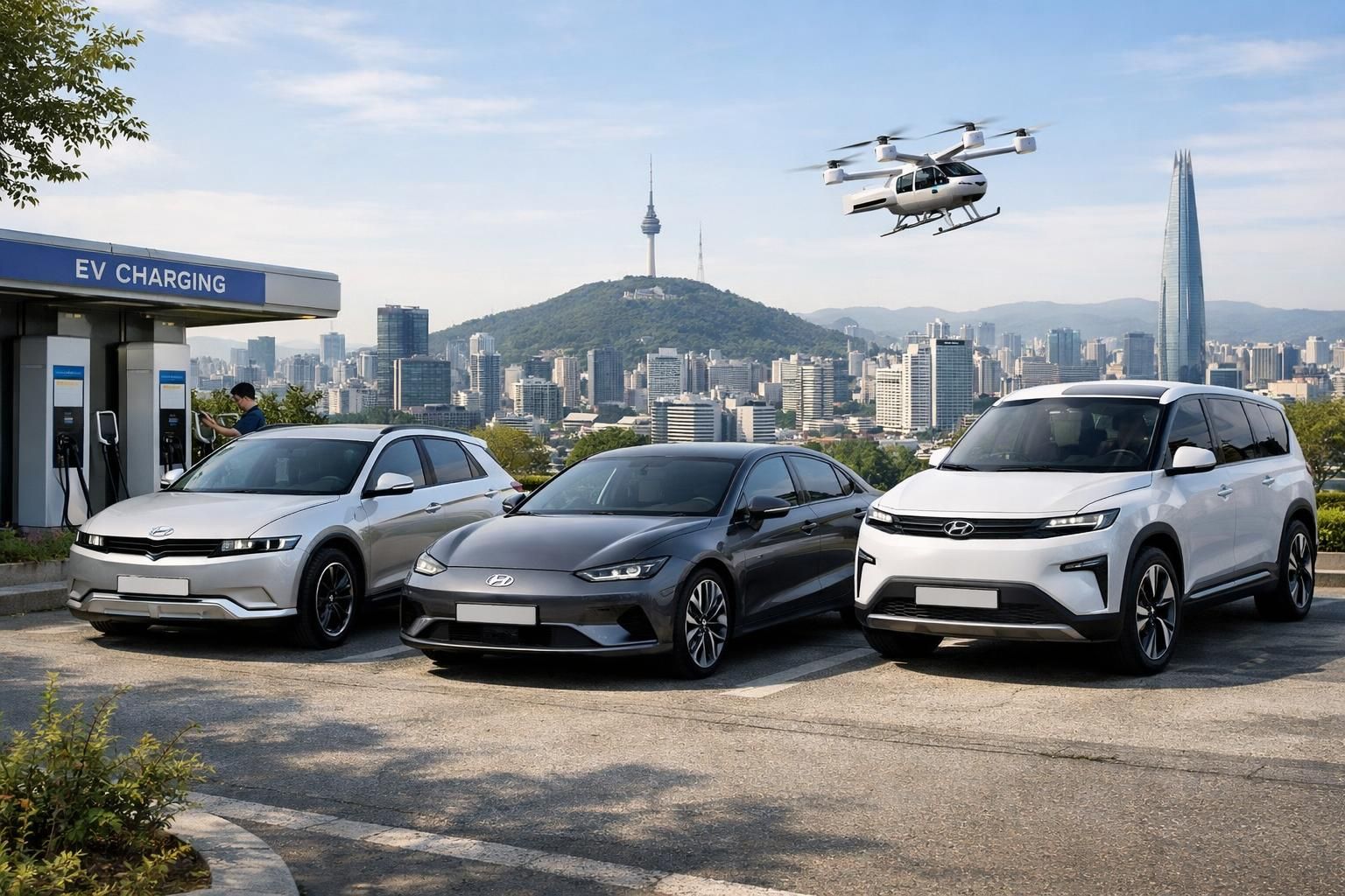 현대자동차가 전기차 라인업 개발을 지속하여 친환경 모빌리티 혁신을 선도합니다.