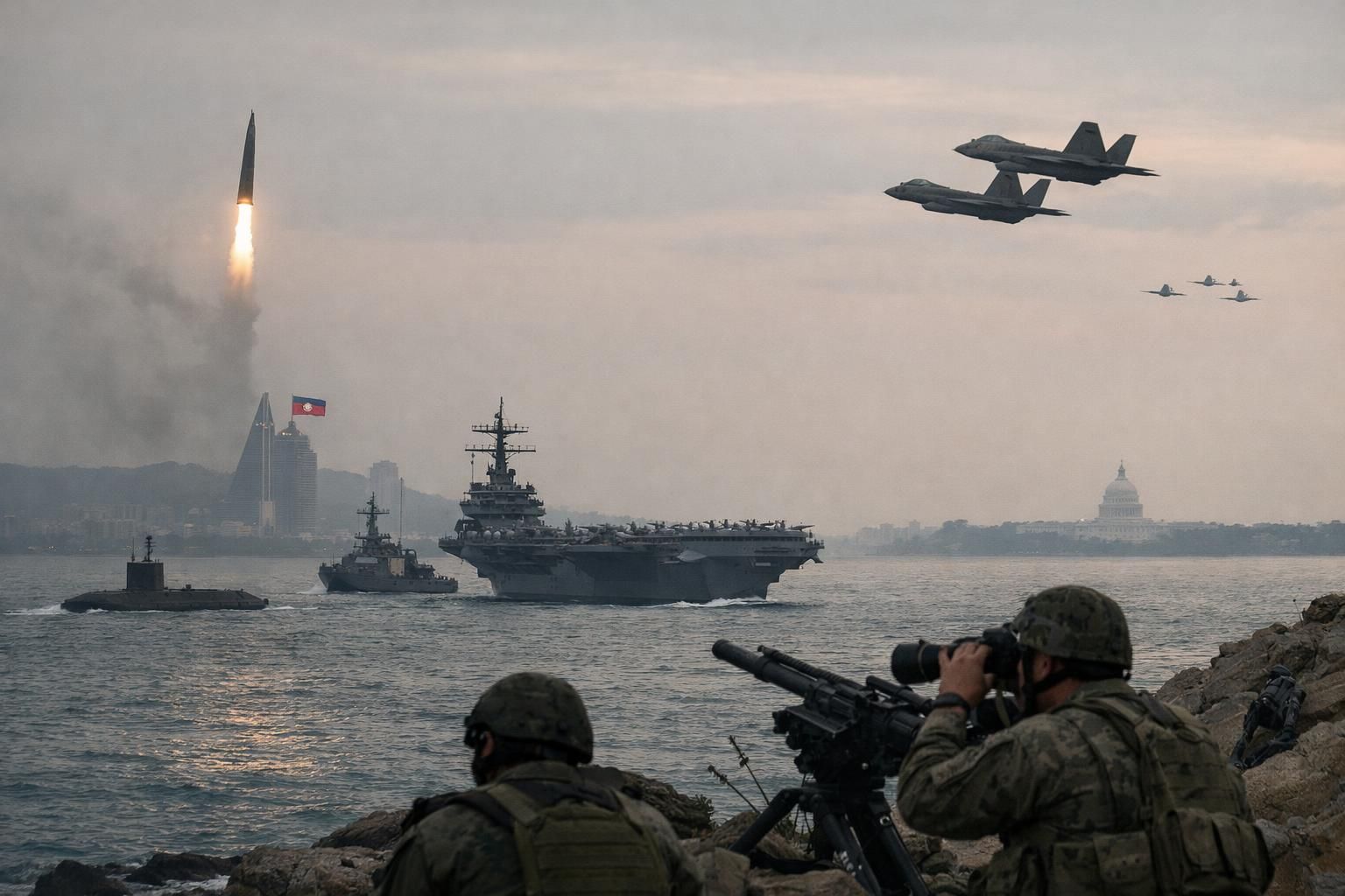 평양이 워싱턴의 행동이 지역 긴장을 악화시키고 있다고 비판하는 내용을 다룹니다.