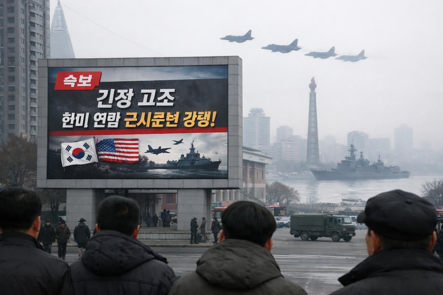 평양은 공식 성명을 통해 한국과 미국의 군사훈련을 강하게 비판하며 긴장 고조에 대한 우려를 표명했습니다.
